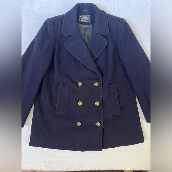 Mackintosh 100% Pure Wool Navy Authentic Peacoat Coat Women’s Sz M/L Sailor READ - Picture 7 of 14